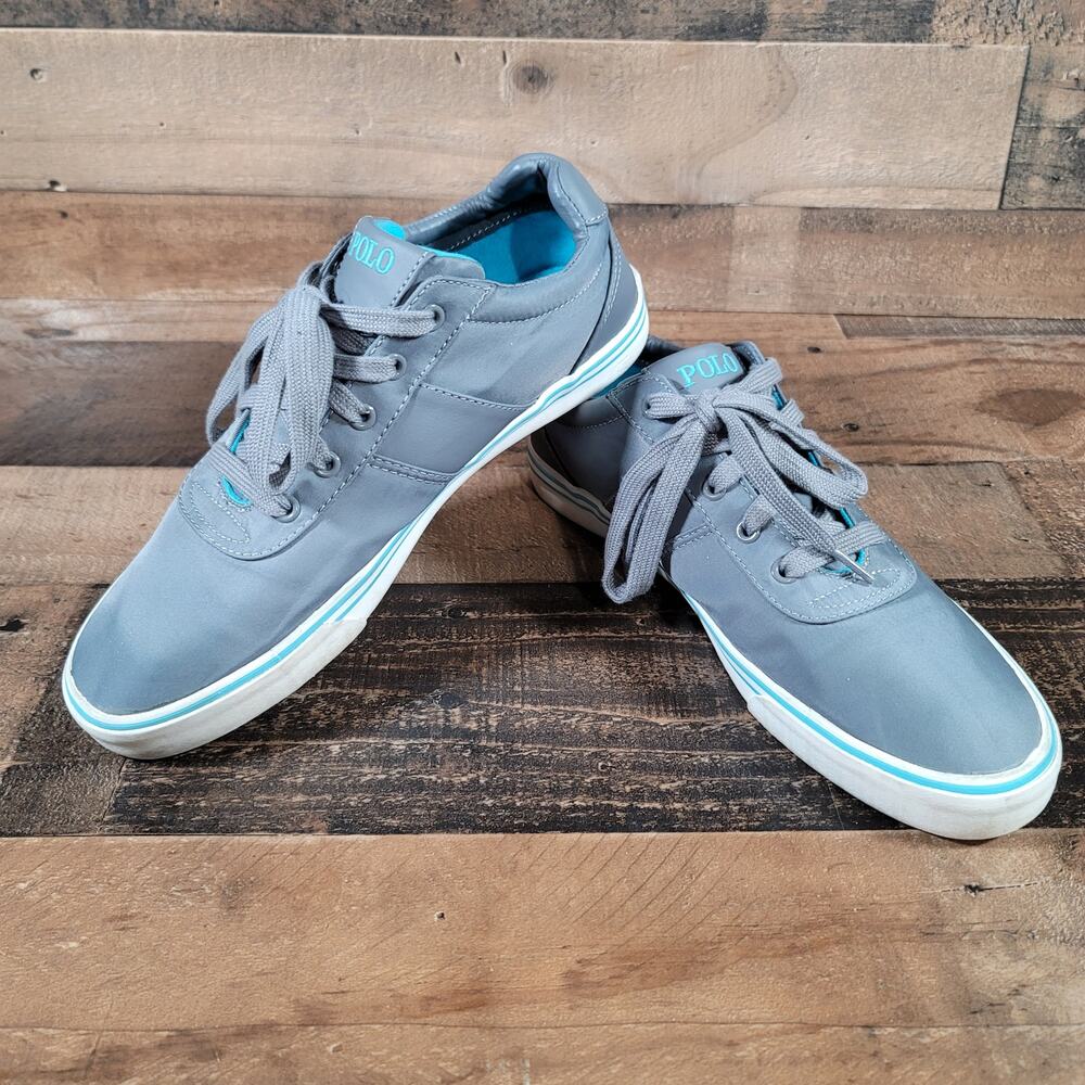 Polo Ralph Lauren Mens Hanford Gray Sneakers Shoes Size 10D